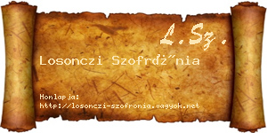 Losonczi Szofrónia névjegykártya